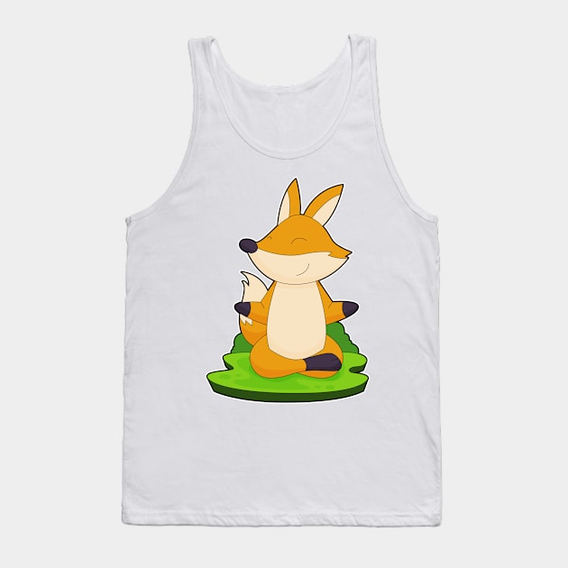 Fox Yoga Meditation Gymnastics Tank Top by Markus Schnabel